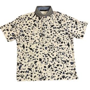 Greyson Golf Polo Wolf Forest All Over Print White Size Small